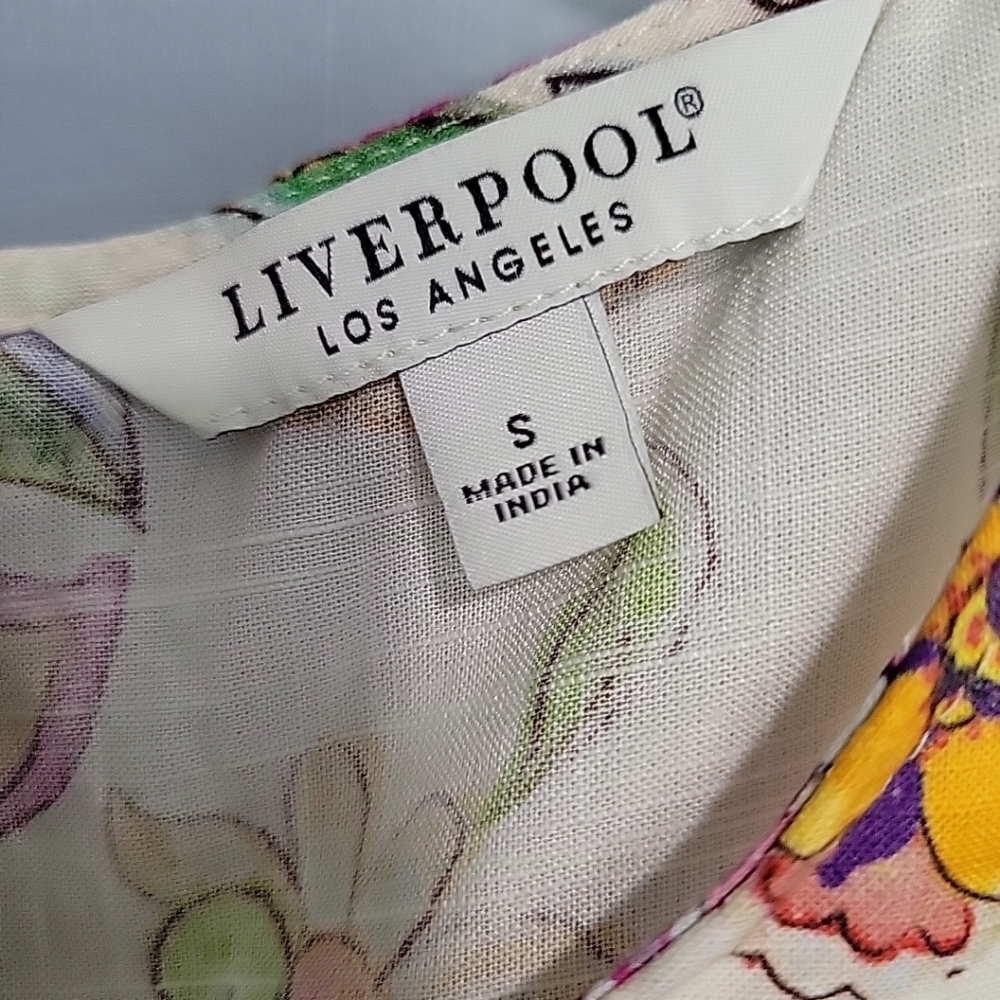 Liverpool Los Angeles Floral Sleeveless Top Size Small Viscose Blend Fabric - Picture 2 of 9
